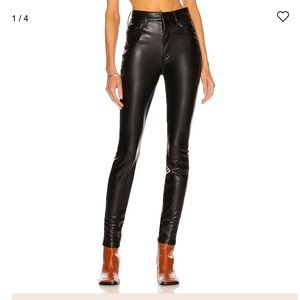 MOTHER Super Swooner faux leather high waist pants